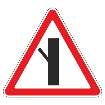 Дорожный знак 2.3.5 «Примыкание второстепенной дороги слева»
